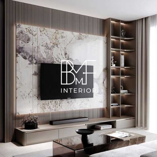Jasa custom backdrop tv Tangerang harga per meter termurah