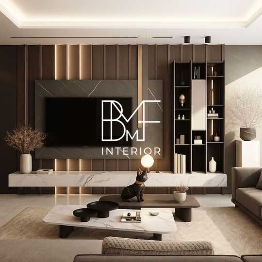 Jasa Custom backdrop tv Depok - Gratis design 3D rander