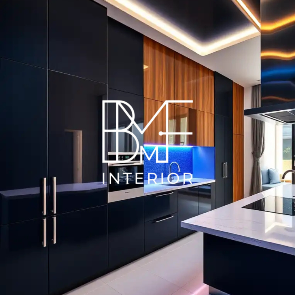 Jasa custom kitchen set terdekat Medansatria Bekasi desain futuristik led