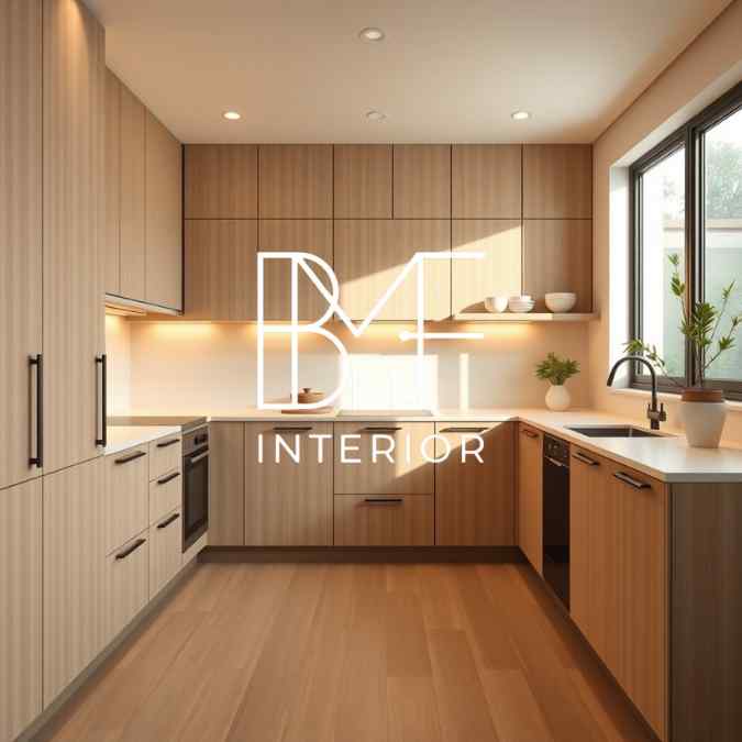 Jasa custom kitchen set terdekat Jatisampurna Bekasi nuansa japandi clean