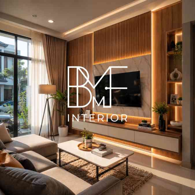 Backdrop tv minimalis serpong ruang keluarga sempit trik ilusi luas